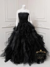 【couture an/クチュールアン】ベア/ ラメ/ チュール/ レース/ フリル/ スピンドル/ フレア/ プリンセス/ ロングドレス/ キャバドレス long[OF05]