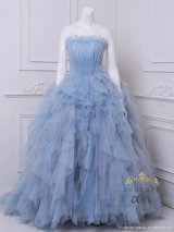 【couture an/クチュールアン】ベア/ ラメ/ チュール/ レース/ フリル/ スピンドル/ フレア/ プリンセス/ ロングドレス/ キャバドレス long[OF05]