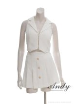 XSサイズあり【ANDY/アンディ】襟付き/ ノースリーブ/ フロントジップ/ プリーツ/ フレア/ セットアップ/ ミニドレス/ キャバドレス[OF05]