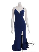 【予約商品/7月下旬発送予定】【ANDY/アンディ】 シンプル/ ワンカラー/ バストシアー/ キャミソール/ 裾フリル/ スリット/ マーメイド/ ミディアムドレス/ キャバドレス[OF05]