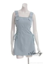 XSサイズあり【ANDY/アンディ】ベルトショルダー/ サイドスピンドル/ ノースリーブ/ フレア/ ミニドレス/ キャバドレス[OF05]