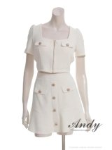 XSサイズあり【ANDY/アンディ】ストレッチ/ スクエアネック/ 半袖/ 袖あり/  セットアップ/ ミニドレス/ キャバドレス[OF05]