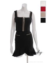 【ANDY/アンディ】ワンカラー/ スクエアネック/ ノースリーブ/ マーメイド/ セットアップ/ ミニドレス/ キャバドレス[OF05]