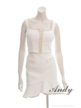 【ANDY/アンディ】ワンカラー/ スクエアネック/ ノースリーブ/ マーメイド/ セットアップ/ ミニドレス/ キャバドレス[OF05]