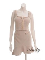 【ANDY/アンディ】ワンカラー/ スクエアネック/ ノースリーブ/ マーメイド/ セットアップ/ ミニドレス/ キャバドレス[OF05]