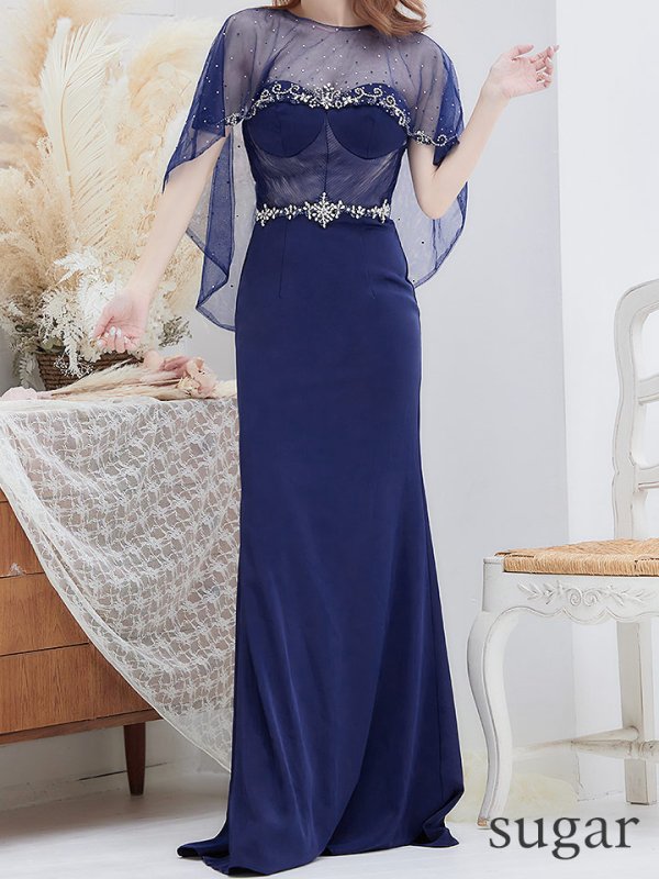 画像8: XLサイズあり【Luxe Style/リュクススタイル】マーメイド/ ビジュー/ ベア/ ショール/ ロングドレス/ キャバドレス long【HC03】