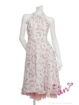 【予約商品/2月下旬発送予定】XSサイズあり【an /アン】フラワープリント/ ホルターネック/ フリル/ ワンピース/ フレア/ Aライン/ ミディアムドレス/ キャバドレス[OF05]