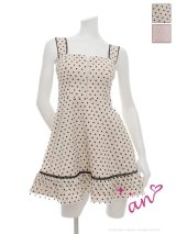 【予約商品/5月下旬-6月上旬発送予定】XSサイズあり【an/アン】ハートドット/ シアー/ バストジップ/ ノースリーブ/ フレア/ ミニドレス/ キャバドレス[OF05]