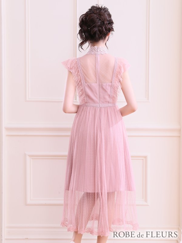 画像6: 即日発送!!【ROBE de FLEURS/ローブドフルール】ドットチュール/ アンティーク/ マキシドレス/ ワンピース/ キャバドレスlong[OF08]