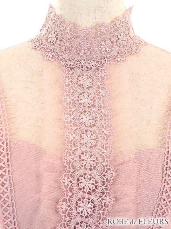 画像7: 即日発送!!【ROBE de FLEURS/ローブドフルール】ドットチュール/ アンティーク/ マキシドレス/ ワンピース/ キャバドレスlong[OF08]