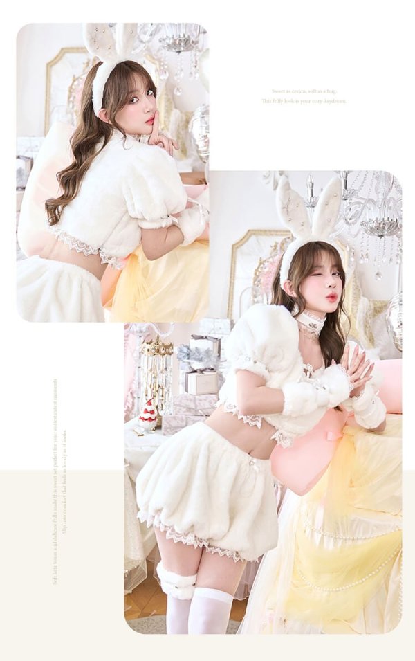 ホワイト　モデル身長：166cm　着用サイズ：Fサイズ
