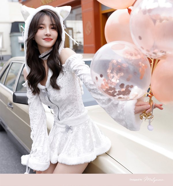 画像3: 【即日発送】ロングスリーブキャットエンジェル【マリームーン】【ハロウィンコスプレ4点セット】【フリーサイズ/1カラー】[HC03]