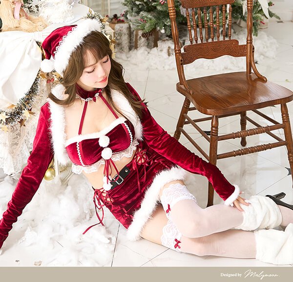 画像8: 【クリスマスコスプレ6点セット】【Malymoon/マリームーン】プリマレッドセクシーサンタセットアップ【フリーサイズ/1カラー】[OF03]