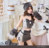 【即日発送】ファーエッジクロスウルフ【マリームーン】【ハロウィンコスプレ10点セット】【フリーサイズ/2カラー】[YMT]