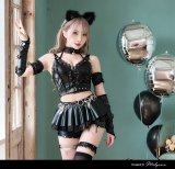 【ノベルティ対象】【即日発送】スタッズレザーボンテージキャット【マリームーン】【ハロウィンコスプレ13点セット】【フリーサイズ/2カラー】[OF01]