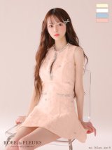 XSサイズあり【ROBE de FLEURS/ローブドフルール】ビジューライン/ ノースリーブ/ フレア/ ミニドレス/ キャバドレス[OF2]【一部予約商品/7月下旬発送予定】