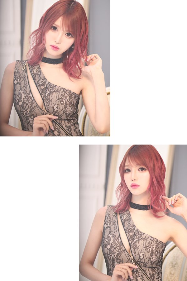 画像9: sugar限定カラー☆XSサイズあり【Glossy/グロッシー】ルージュジップ/ ZIP タイト / ミニドレス/ キャバドレス【OF08】