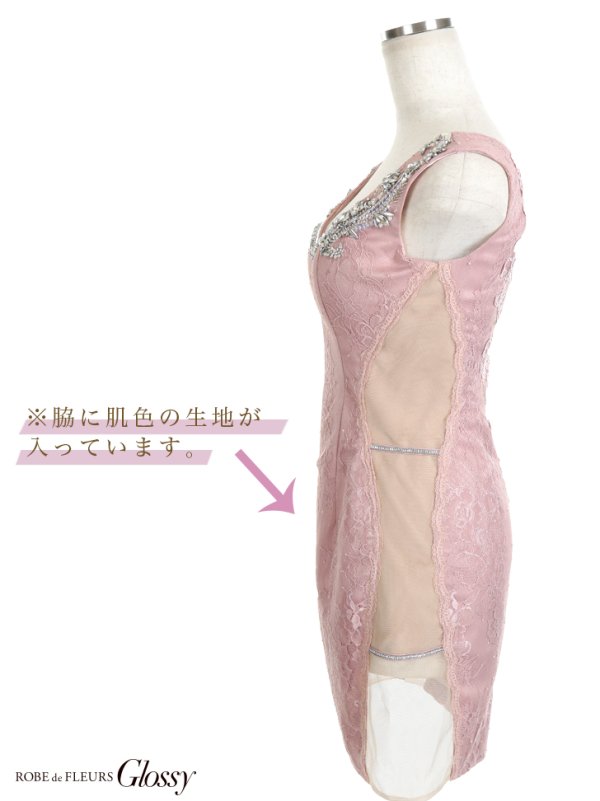 画像17: 【Glossy/グロッシー】ジュエリービジュー/ シアーレース/ タイトミニ/ ミニドレス/ キャバドレス【OF08】