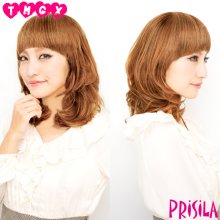 他の写真1: ウィッグ 【プリシラ/PRISILA】 前髪ウィッグ★ラウンドバングス耐燃仕様！　着用モデル：森摩耶チャン （ミックスアッシュゴールド）