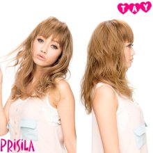 他の写真1: ウィッグ 【プリシラ/PRISILA】 前髪ウィッグ★ ぱっつんシャギーちゃん　耐燃仕様！　着用モデル：宮城舞チャン （アッシュイエロー）