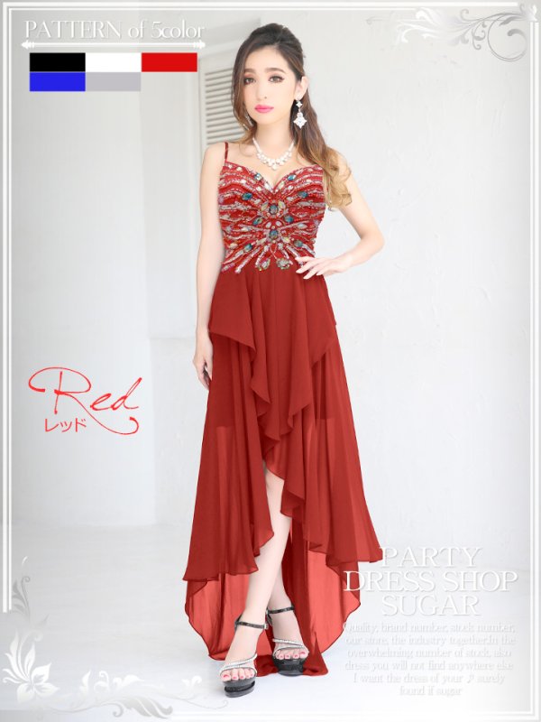 画像3: 【Lipline】美脚アピールで悩殺♪♪優美なシルエットで艶めかしく印象付ける☆☆シフォンショートinロングドレス[HC03]☆Sサイズ