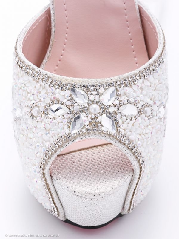 画像3: ☆人気の為再入荷☆【an】オープントゥ煌めくスパンコール♪♪お洒落は足元から♪♪オープントゥサンダル★*S/M/Lサイズ☆ホワイト[OF02]