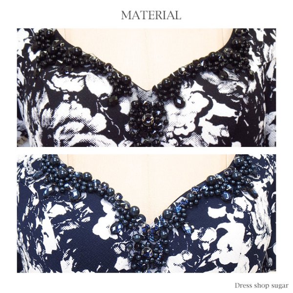 画像18: 【Lip line/リップライン】フラワープリント/ ショートスリーブ/ 変形スカート/ タイト/ キャバドレス[OF05]