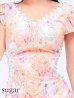 画像5: 【Lip line/リップライン】目を惹くタイダイ風プリントにダマスクレースを重ねたキャバミニワンピースドレス[HC03]