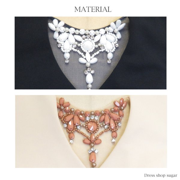 画像8: ☆当店特別価格☆【Lip line/リップライン】デコルテビジューが煌めく華やかさ♪ノースリキャバミニワンピースドレス[HC03]