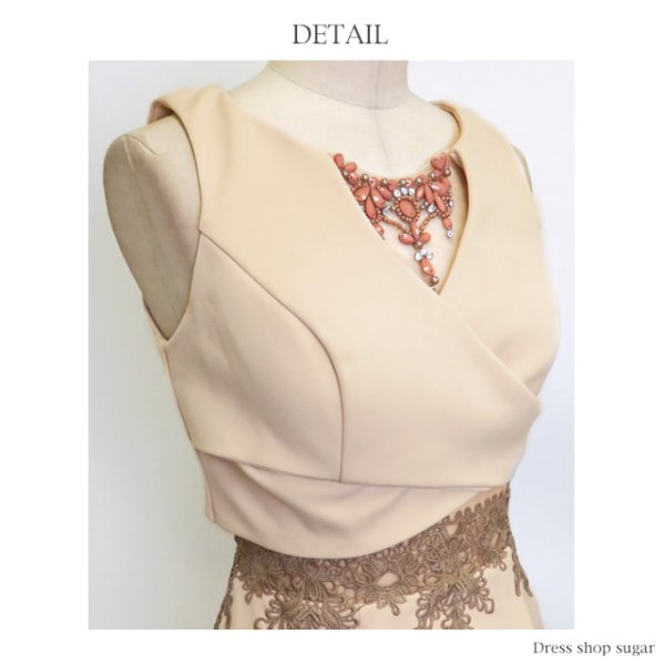 画像7: ☆当店特別価格☆【Lip line/リップライン】デコルテビジューが煌めく華やかさ♪ノースリキャバミニワンピースドレス[HC03]