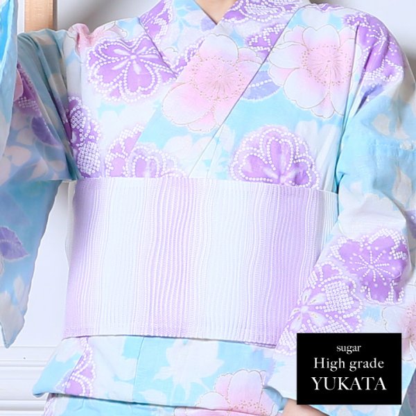 画像4: 【即日発送】【高級浴衣】椿の花と桜を散りばめた涼やかでノスタルジックな高級浴衣セット[YMT]