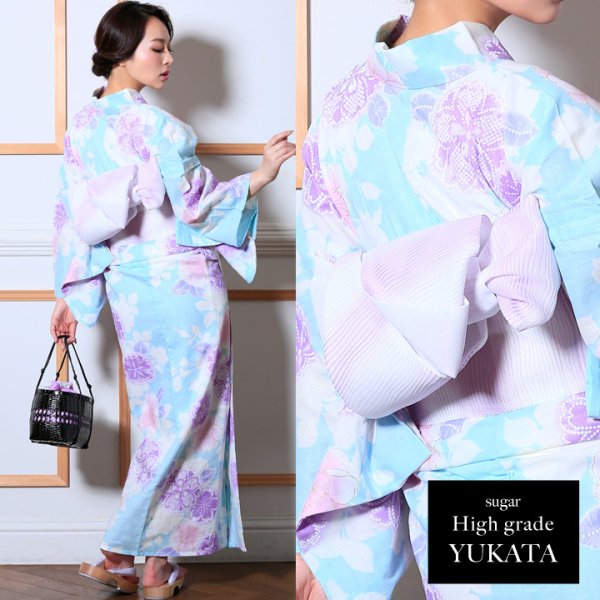 画像5: 【即日発送】【高級浴衣】椿の花と桜を散りばめた涼やかでノスタルジックな高級浴衣セット[YMT]