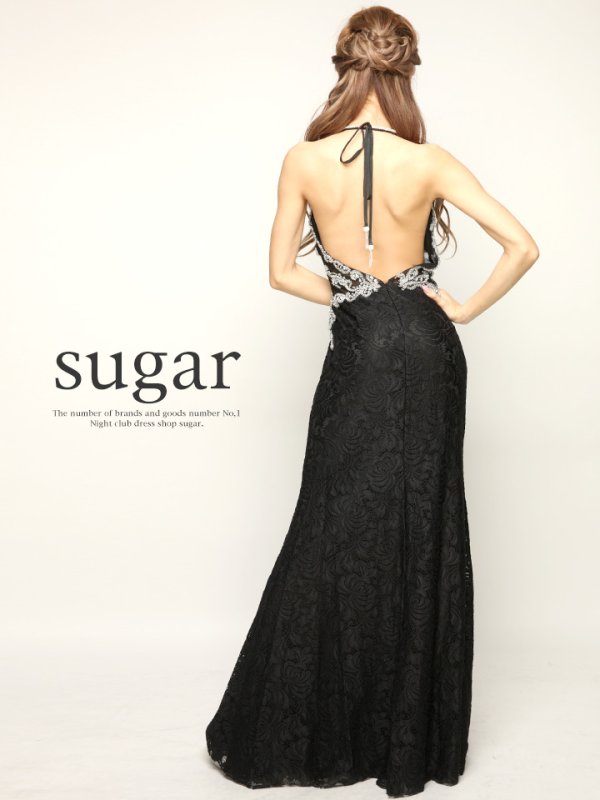 画像7: 【Lip line/リップライン】優美なデザインレースで魅了する♪ホルターロングキャバドレスlong[HC03]