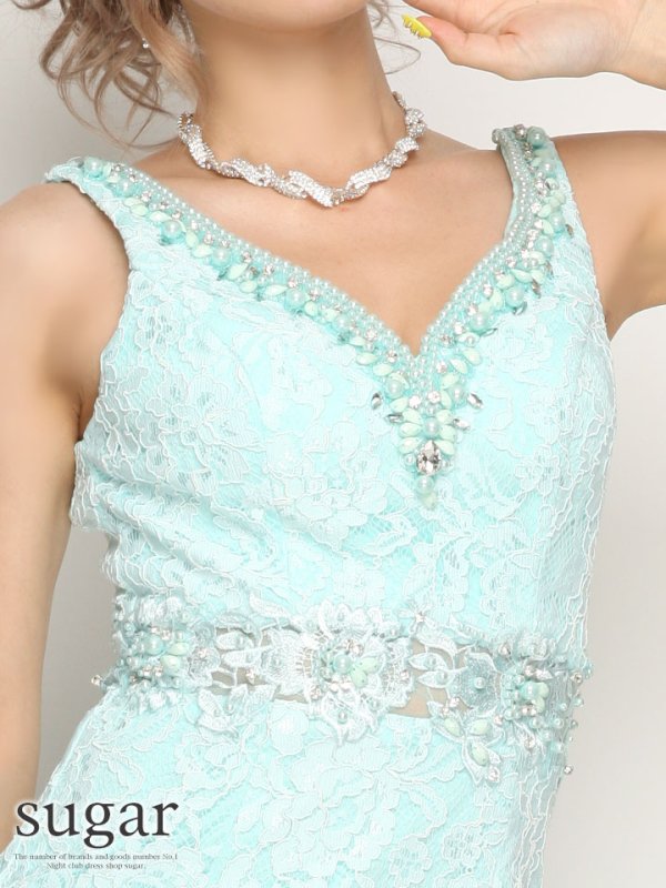 画像5: 【Lip line/リップライン】人気のフラワー総レースがラグジュアリーに魅せる♪☆ミニワンピキャバドレス[HC03]