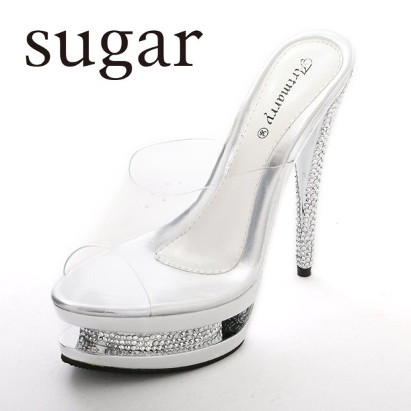 画像4: ☆再入荷☆繊細ストーンが美しく魅せるゴージャス仕様☆ストーンヒールサンダル[OF02]