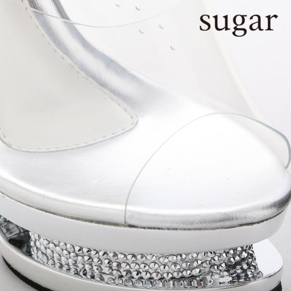 画像8: ☆再入荷☆繊細ストーンが美しく魅せるゴージャス仕様☆ストーンヒールサンダル[OF02]