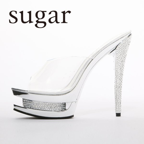 画像5: ☆再入荷☆繊細ストーンが美しく魅せるゴージャス仕様☆ストーンヒールサンダル[OF02]