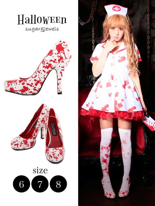 画像6: 【ハロウィンコスプレ/小物/パンプス】ブラッドパンプス(jA1607)
