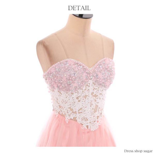 画像13: 【Lip line/リップライン】ウエストの透け感が大人可愛い♪シフォンフレアのベアキャバミニドレス[HC03]