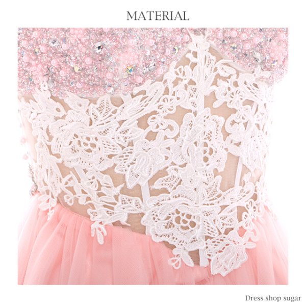 画像14: 【Lip line/リップライン】ウエストの透け感が大人可愛い♪シフォンフレアのベアキャバミニドレス[HC03]