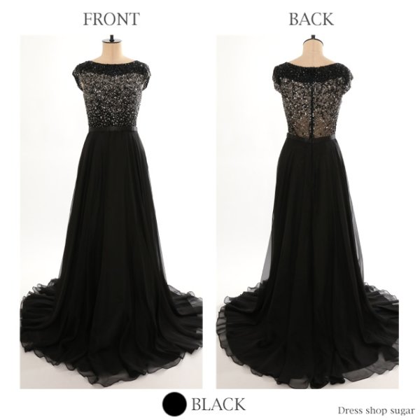 画像9: ☆XSサイズあり☆【Lip line/リップライン】やわらか優美なシフォンが揺れる♪ロングキャバドレス・s6B1609long[HC03]