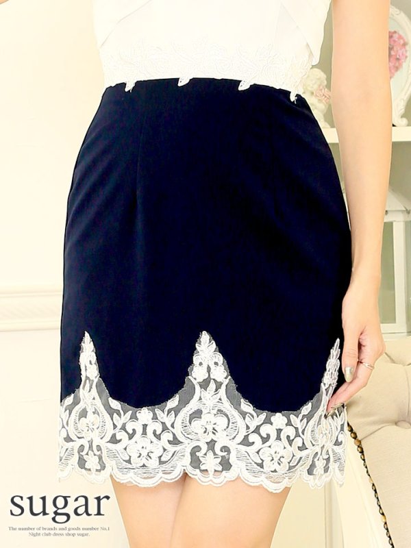 画像8: 【Lip line/リップライン】人気のバイカラー♪胸元クロスデザインでオシャレに♪タイトミニキャバドレス・s6B1609[HC03]