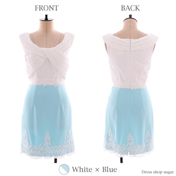 画像10: 【Lip line/リップライン】人気のバイカラー♪胸元クロスデザインでオシャレに♪タイトミニキャバドレス・s6B1609[HC03]