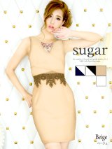 【4月30日までファイナルセール開催中！! 】☆当店特別価格☆【Lip line/リップライン】デコルテビジューが煌めく華やかさ♪ノースリキャバミニワンピースドレス[HC03]