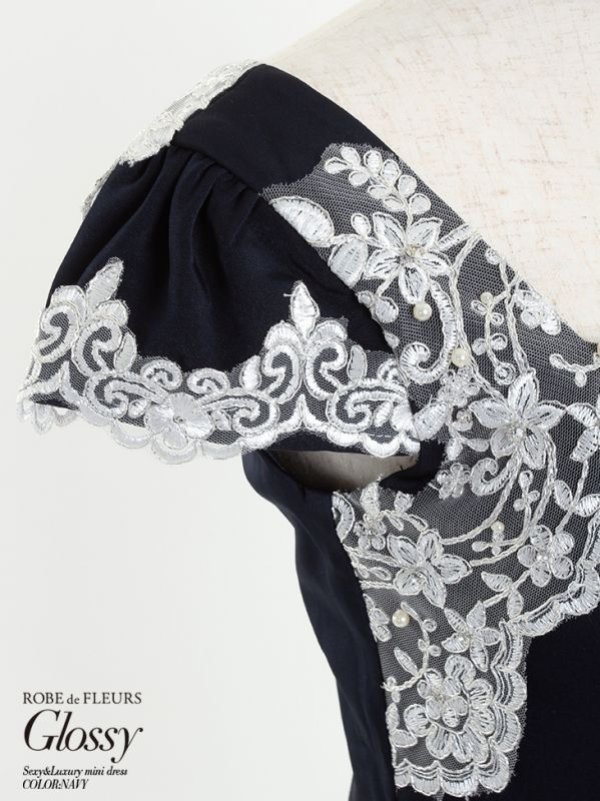 画像17: XSサイズあり【ROBE de FLEURS/ローブドフルール】3Dフラワー/ アシンメトリー/ シアー/ タイト/ ミニドレス/ キャバドレス[OF08]