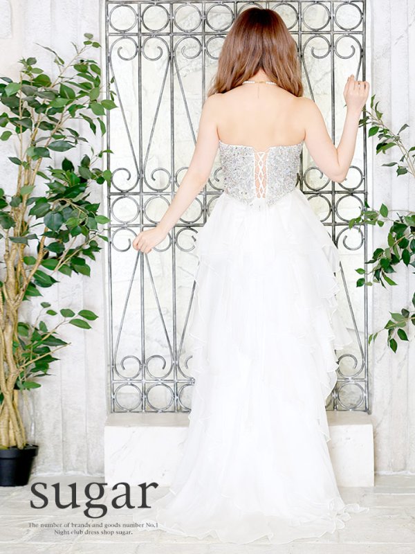 画像11: 【Lip line/リップライン】爽やかカラーのふんわりシフォンがCuteに魅せる♪☆ベアショートinロングキャバドレス[HC03]