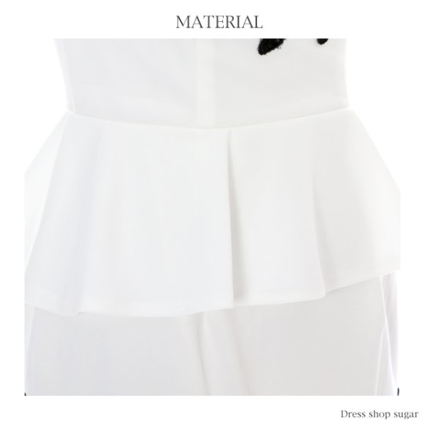 画像16: 【Lip line/リップライン】エレガントなケミカルレースデザインのペプラムミニキャバドレス・s6B1611[HC03]