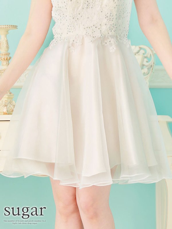 画像6: 【Lip line/リップライン】レースｘビジューフレアミニキャバドレス・s6B1701[HC03]