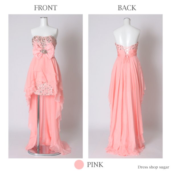 画像8: 【Lip line/リップライン】CUTEなリボンが絶品アクセント♪♪ベアショートinロングキャバドレス[HC03]