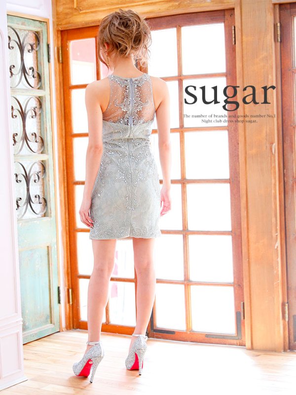 画像7: 【B品】【Lip line/リップライン】ゴージャスビジューアメスリタイトミニキャバドレス グレー/Sサイズ-BBB[HC03]